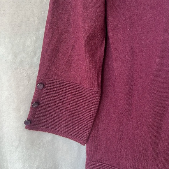 🔥 SALE 🔥 NEW Evolution by Cyrus Maroon Open Front Cardigan Size Small - Picture 8 of 16